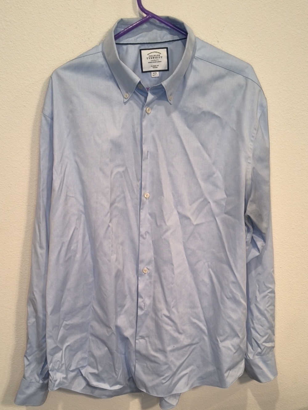 Charles Tyrwhitt Light Blue Button-Down Dress Shirt 18-38